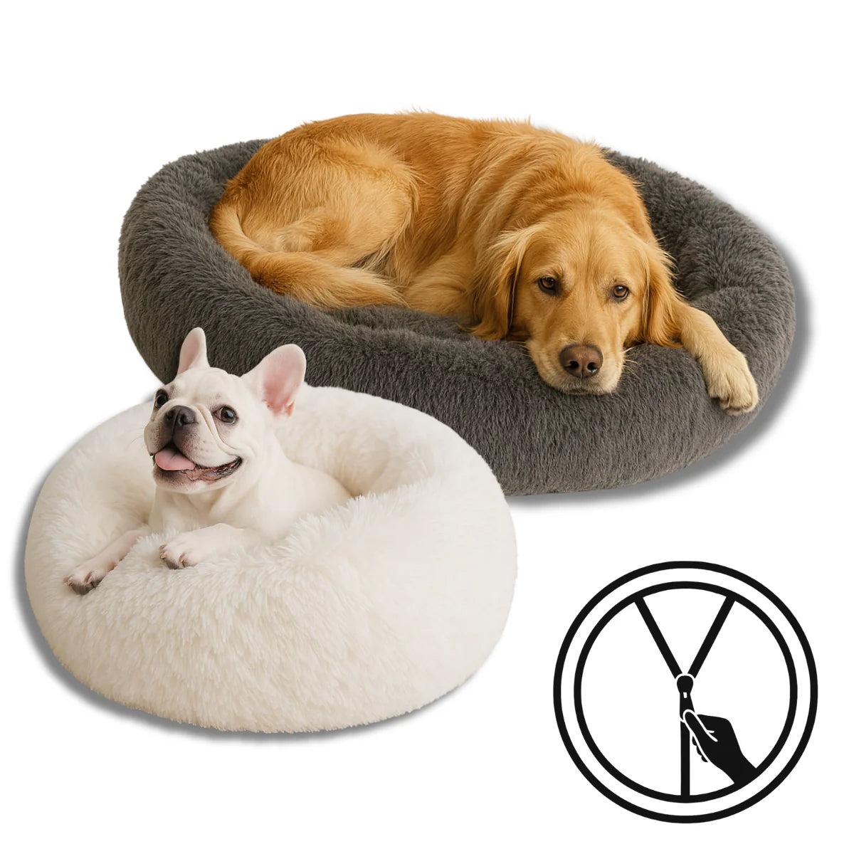 Calming Dog Bed with Removable Cover