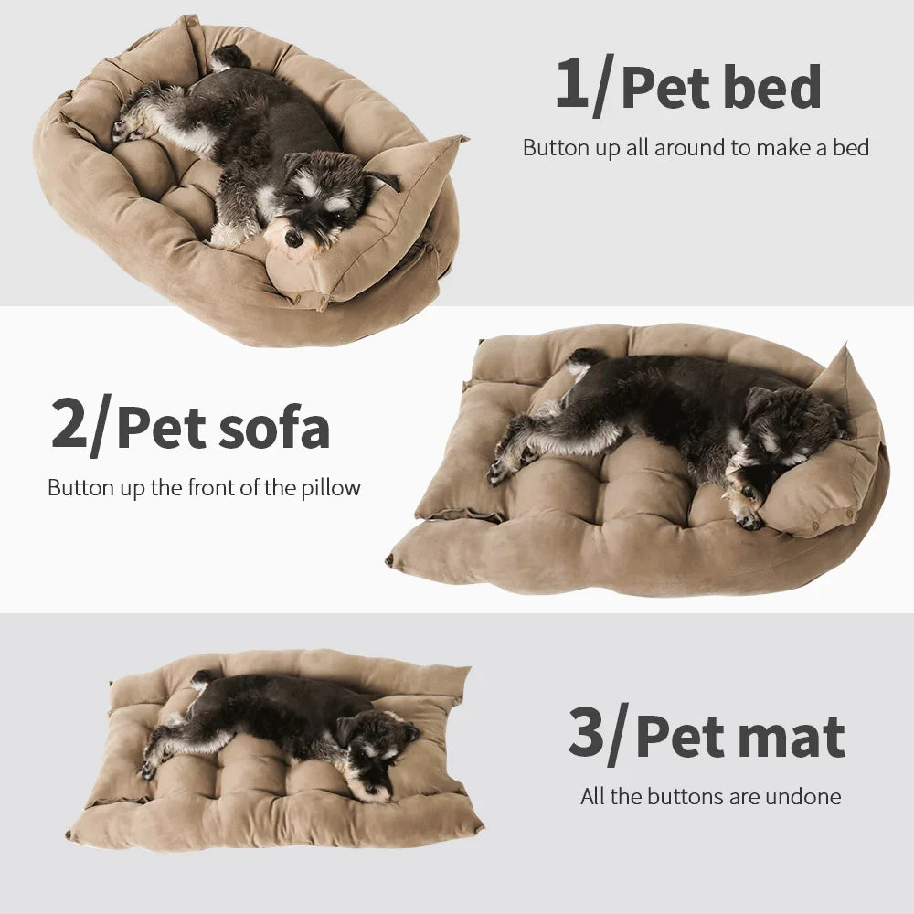 3-in-1 Luxury Sofa Dog Bed