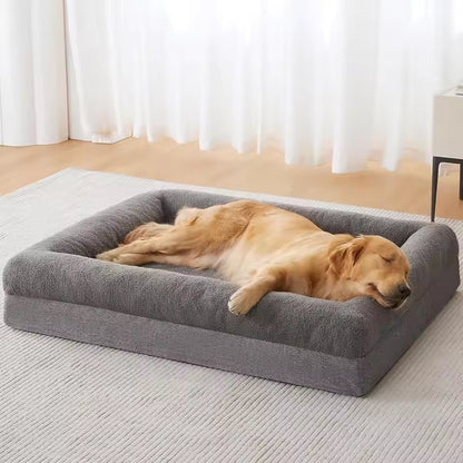 Luxury Bouclé Memory Foam Dog Bed