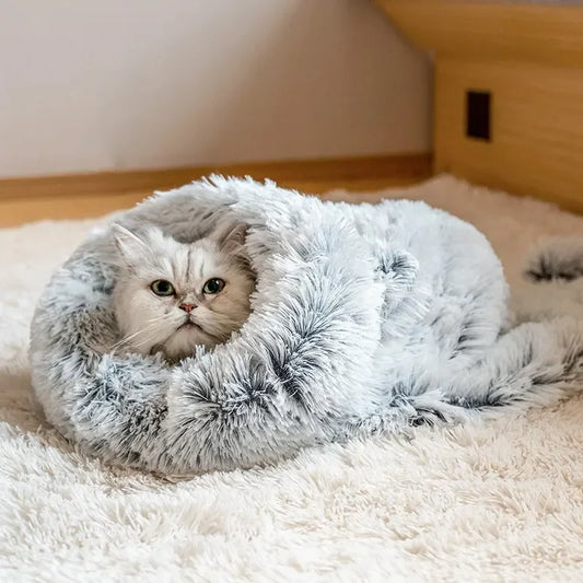 Warm Sleeping Bag Plush Cat Nest
