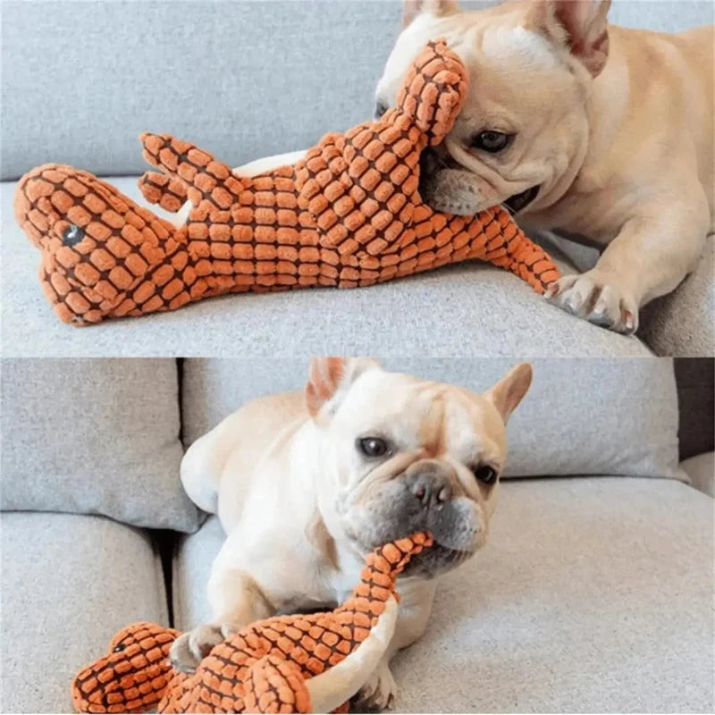 Plush Dino Dog Toy