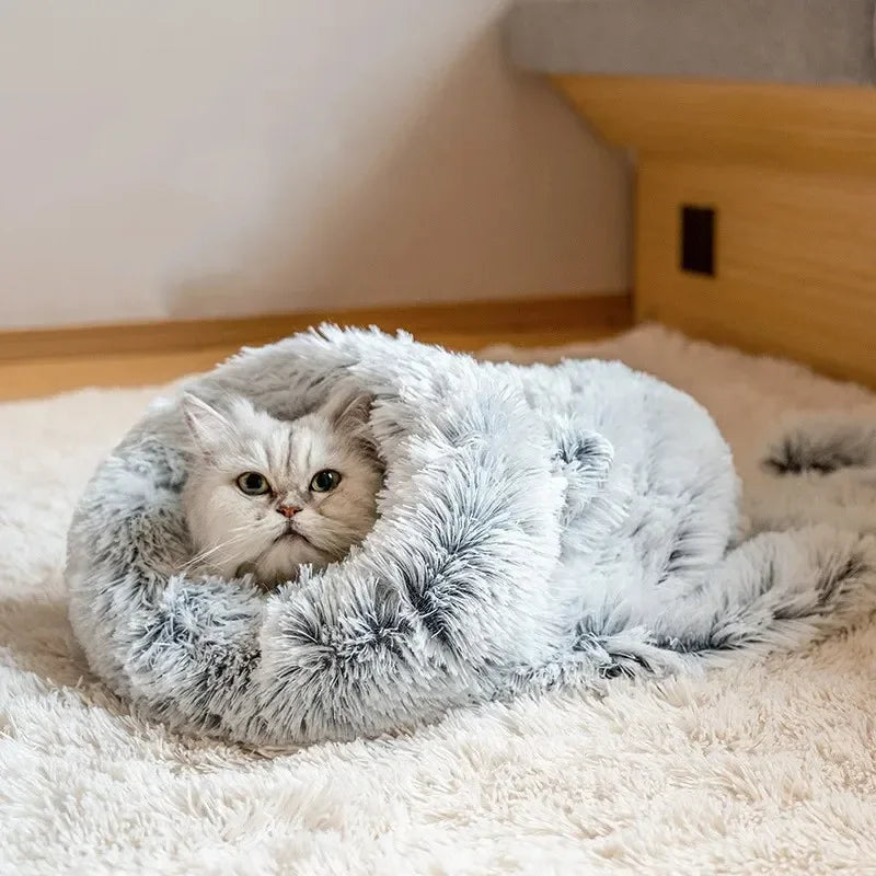 Warm Sleeping Bag Plush Cat Nest