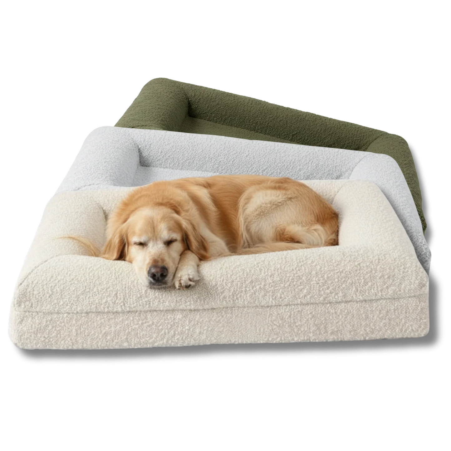 Luxury Bouclé Memory Foam Dog Bed